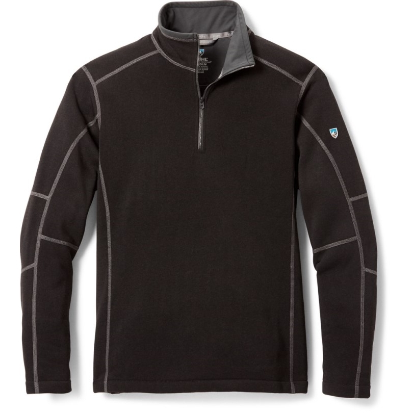 Kuhl Revel Fleece-pullover Mit Viertelreißverschluss Herren Schwarz Rei Coop