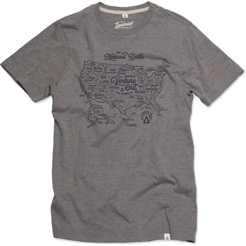 Grau Das Denkmalprojekt Nationalparks Karten T-shirt Rei Co-op