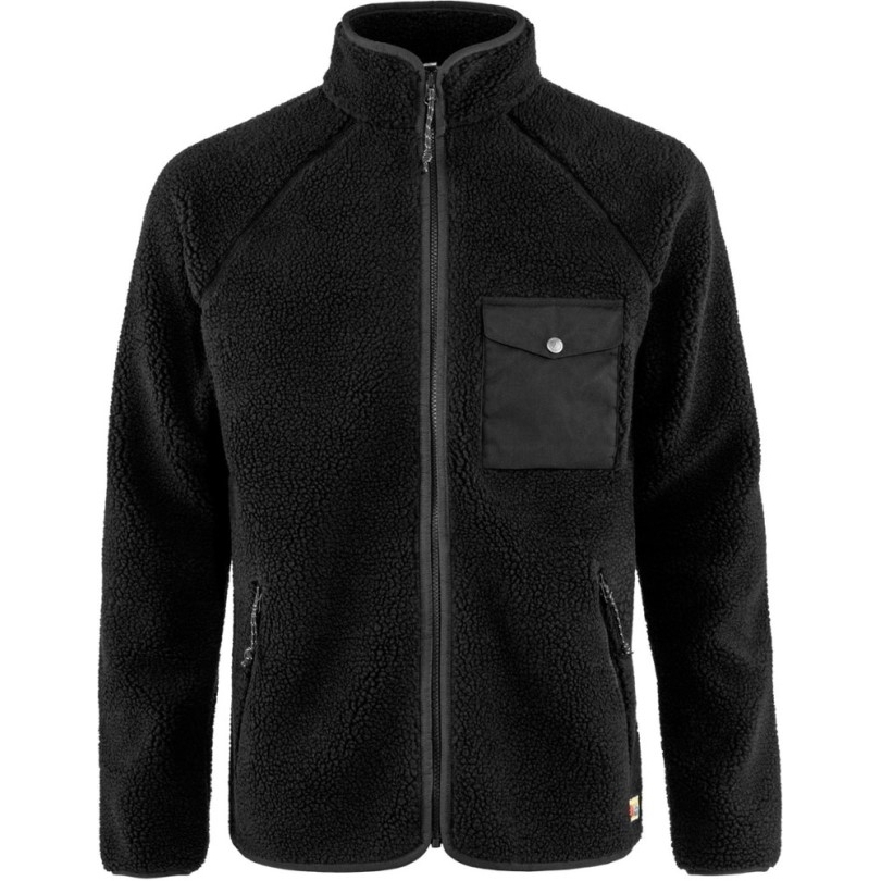 Fjällräven Vardag Pelzfleecejacke Herren Rei Coop Schwarz