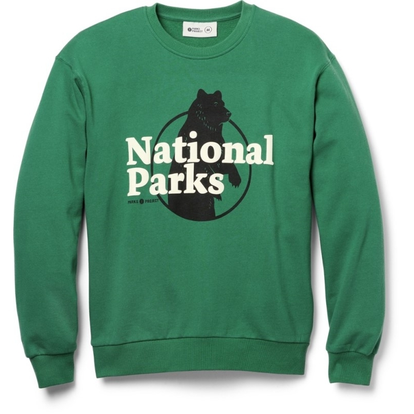 Grünes Crew-Sweatshirt Mit Aufdruck „Rei Co-op Parks Project National Parks“.