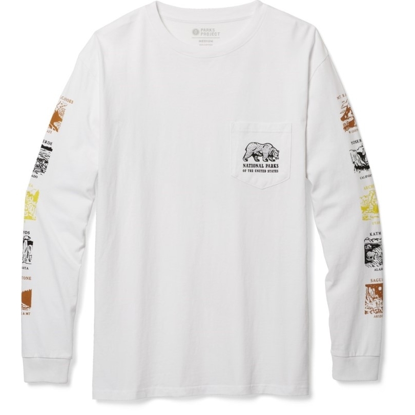 Parks Project Piktogramm Nationalpark Langarm T-shirt Rei Coop Weiss