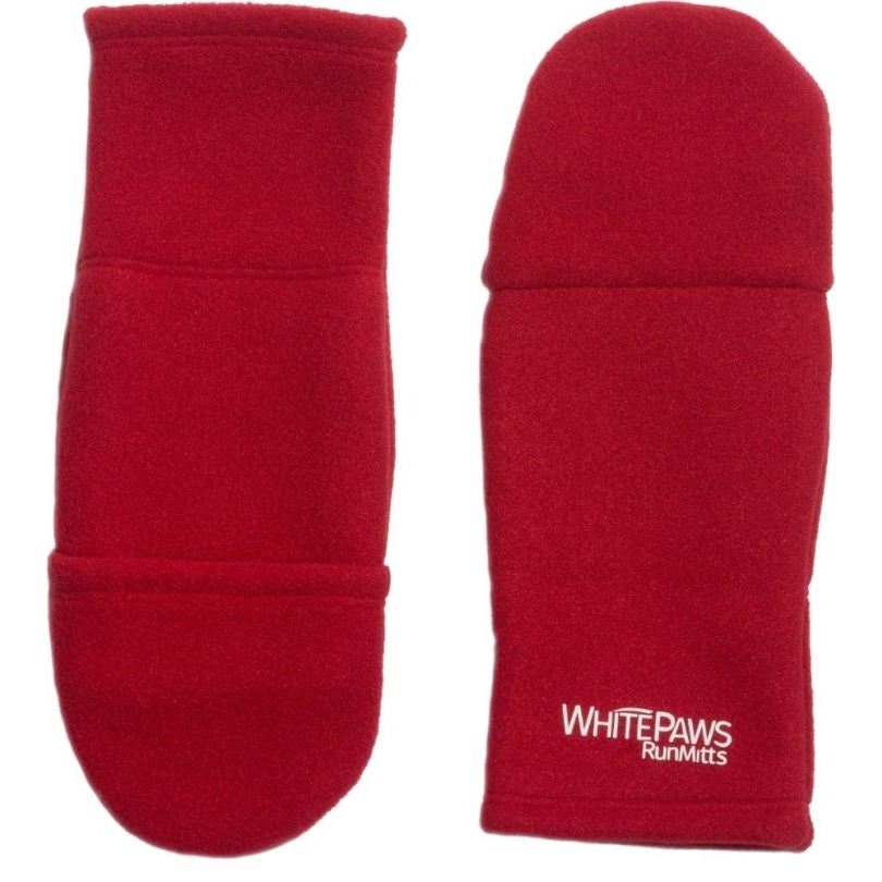 Rei Co-op Red Whitepaws Runmitts Doppelte Velours-Fleecefäustlinge