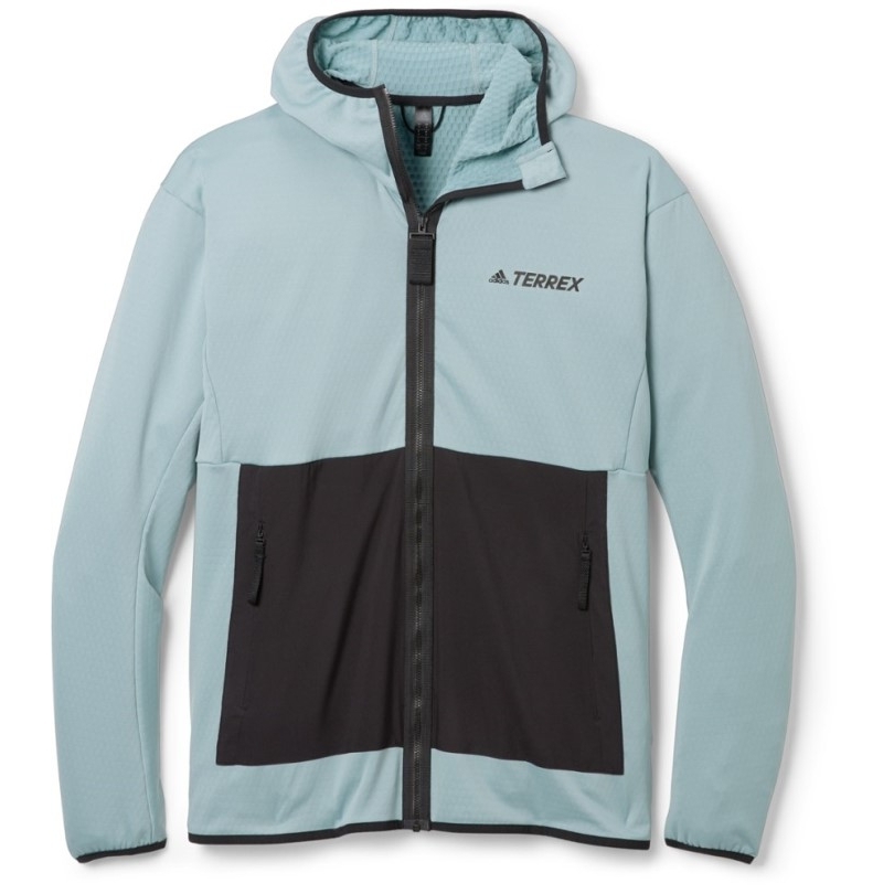 Adidas Terrex Tech Flooce Leichte Kapuzenwanderjacke Herren Rei Coop Grau