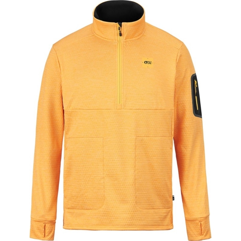 Rei Coop Picture Bio Kleidung Backgitter Viertel Zip Fleece Herren Gelb