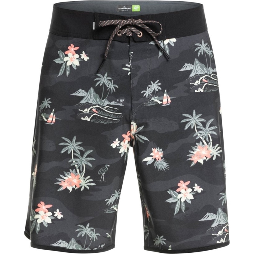 Quiksilver Surfsilk Scallop 19 Boardshorts Herren Rei Coop Schwarz