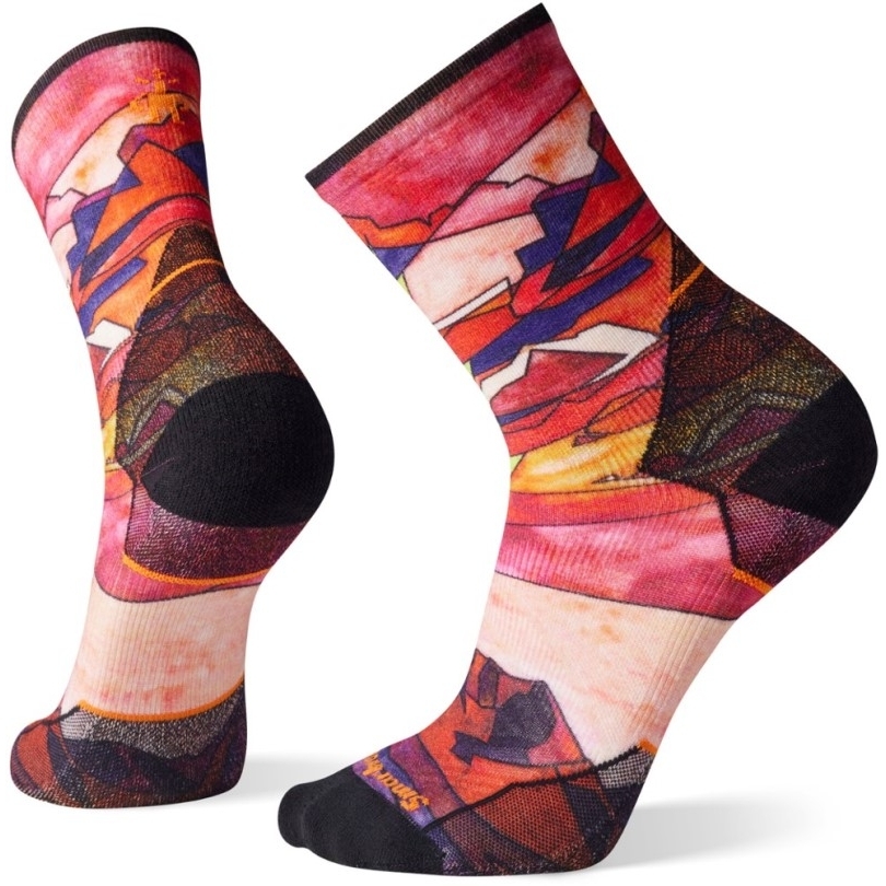 Orange Rei Co-op Smartwool Athlete Edition Run Print Crew Socken Herren