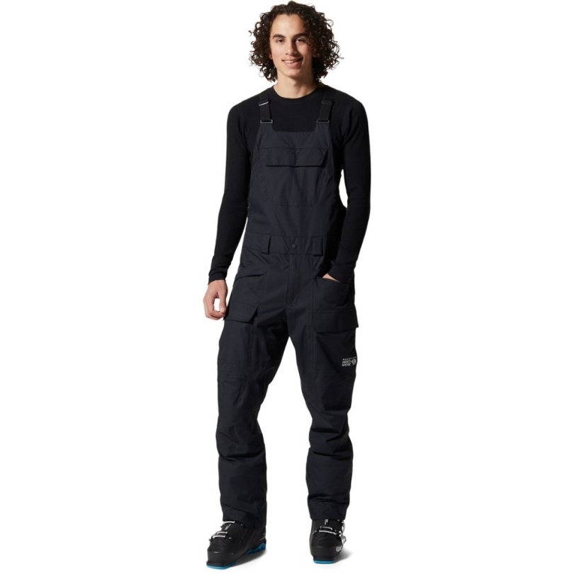 Schwarze Rei Coop Mountain Hardwear Firefall Latzhose Schneehose Herren