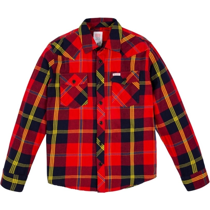 Topo Designs Kariertes Berghemd Herren Rei Coop Rot Multi