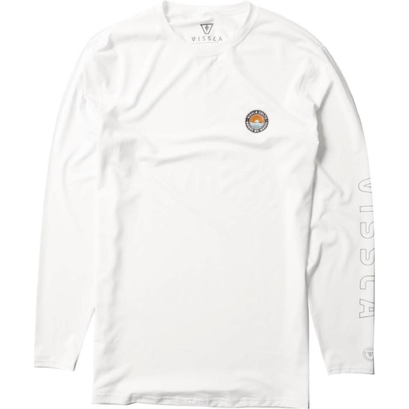 Vissla Easy Seas Eco Langarm-grafik-t-shirt Herren Weiß Rei Coop