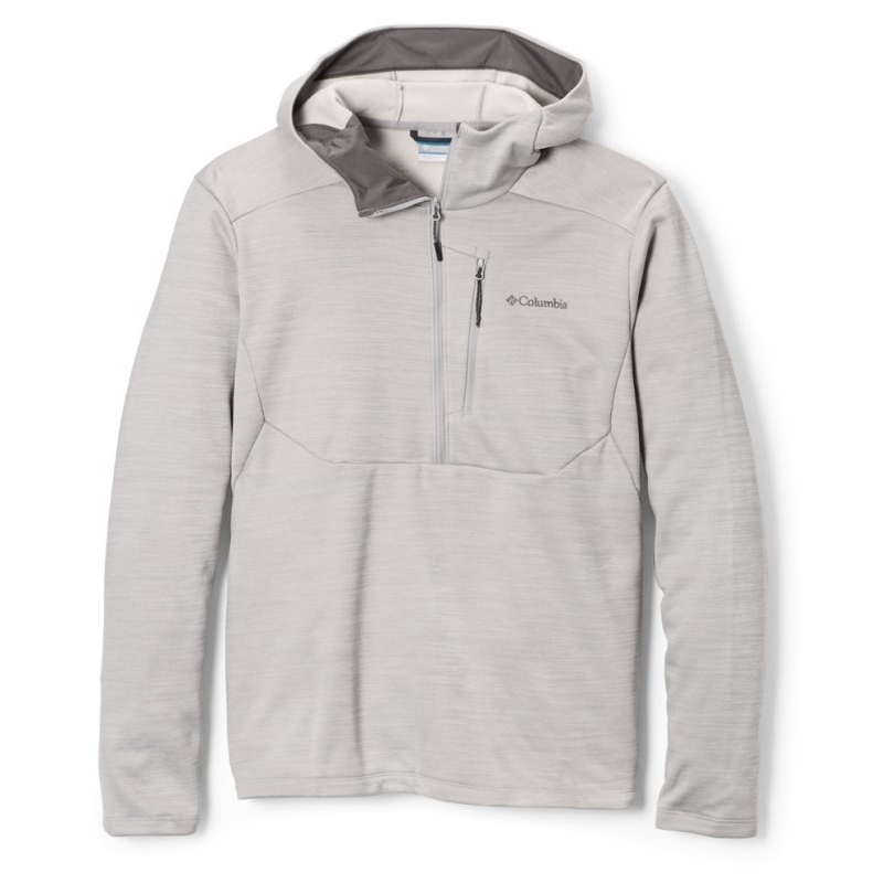 Rei Coop Columbia Maxtrail Logo Half-zip Fleece Hoodie Herren Grau