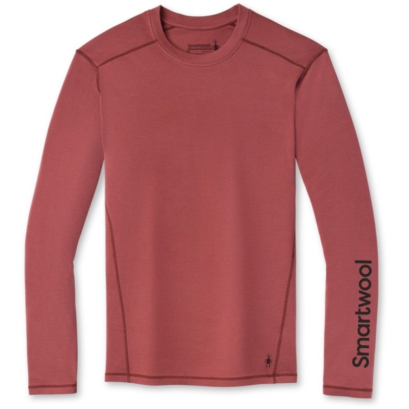 Rei Coop Smartwool Merino 250 Pflanzenbasierter Farbstoff Logo Crew Basisschicht Top Herren Rot
