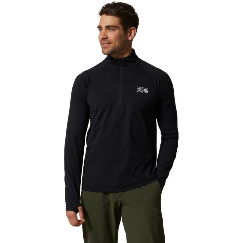 Mountain Hardwear Mountain Stretch-shirt Mit Halbem Reißverschluss Herren Rei Coop Schwarz