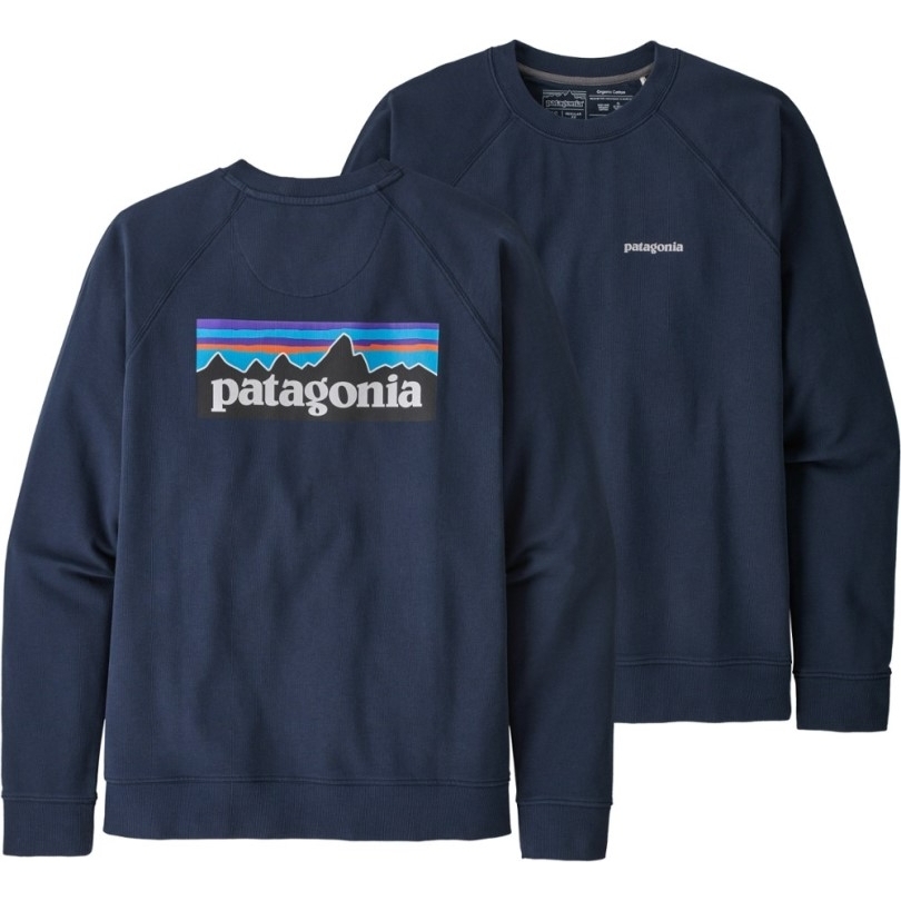 Rei Coop New Navy Patagonia P-6 Logo Crew Sweatshirt Herren