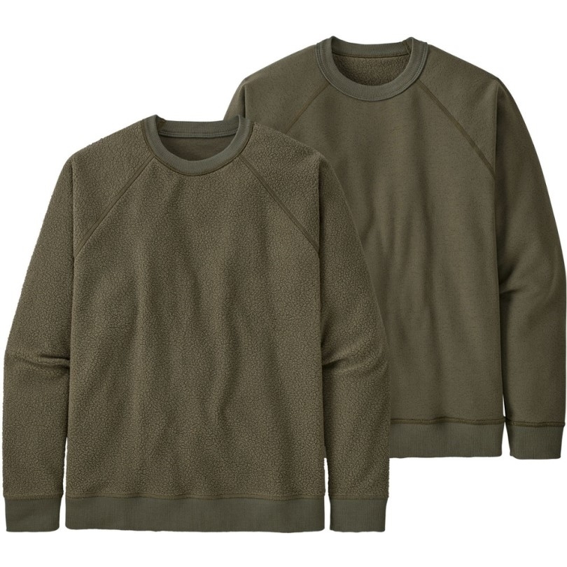 Patagonia Wende-Sweatshirt Aus Shearling-Crew Herren Grün Rei Co-op