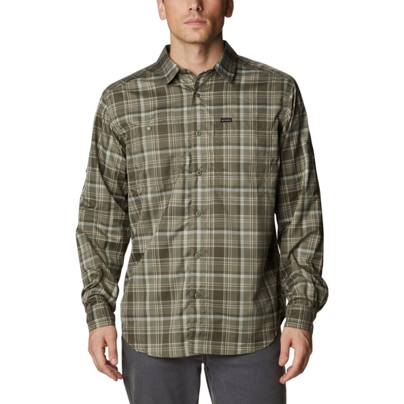 Rei Coop Grün Columbia Silber Ridge Utility Lite Kariertes Langarmhemd Herren