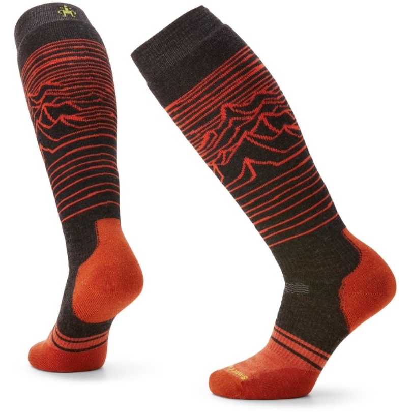 Charcoal Rei Co-op Smartwool Snowboard Full Cushion Iguchi-Muster über Den Wadensocken Herren