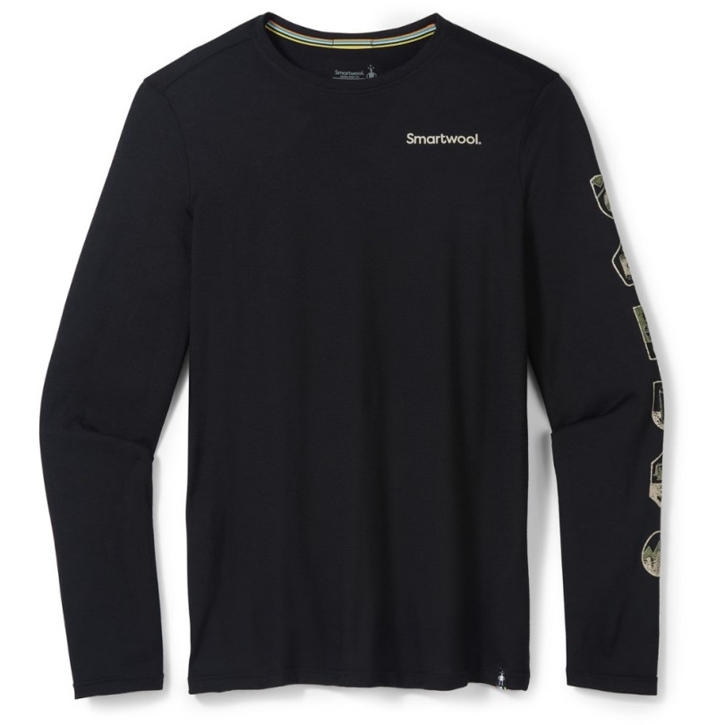 Smartwool Patches Langarm Grafik T-shirt Herren Schwarz Rei Coop