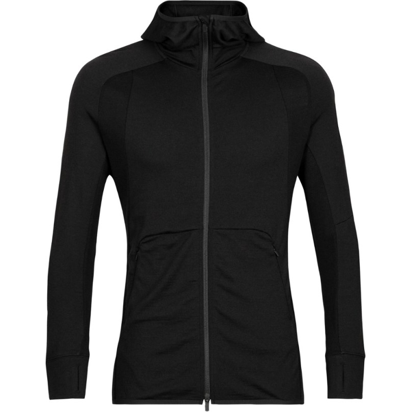 Schwarzer Icebreaker Zoneknit Langarm-zip-hoodie Herren Rei Coop