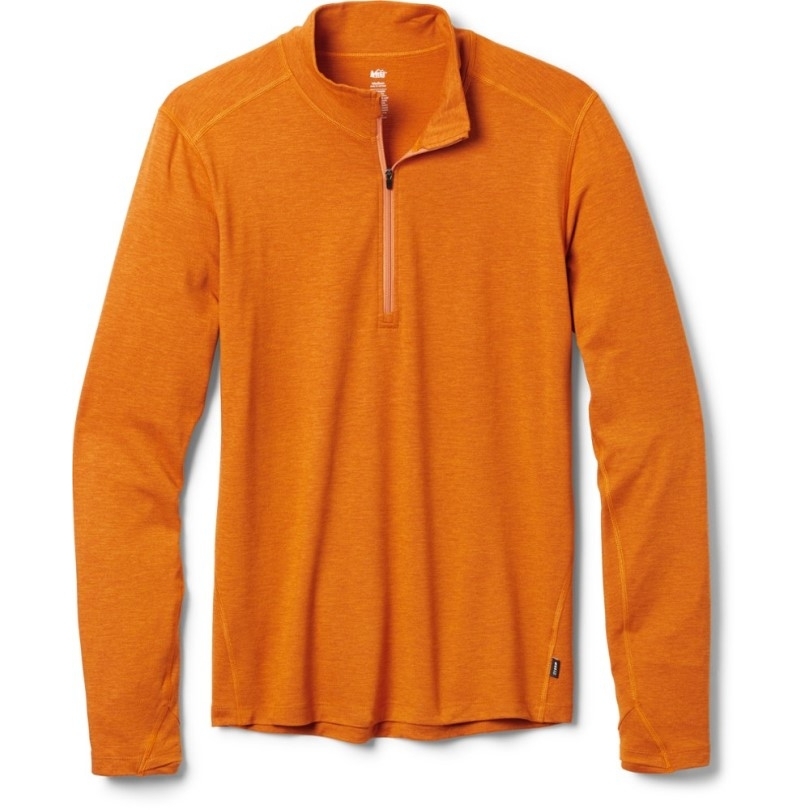 Orange Rei Coop Mittelschweres Baselayer-oberteil Mit Halbem Reißverschluss Herren