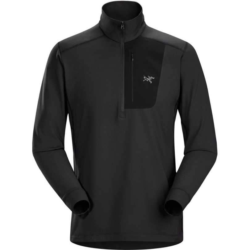 Rei Coop Schwarz Arc'teryx Rho Lt Unterhemd Mit Reißverschluss Am Kragen Herren