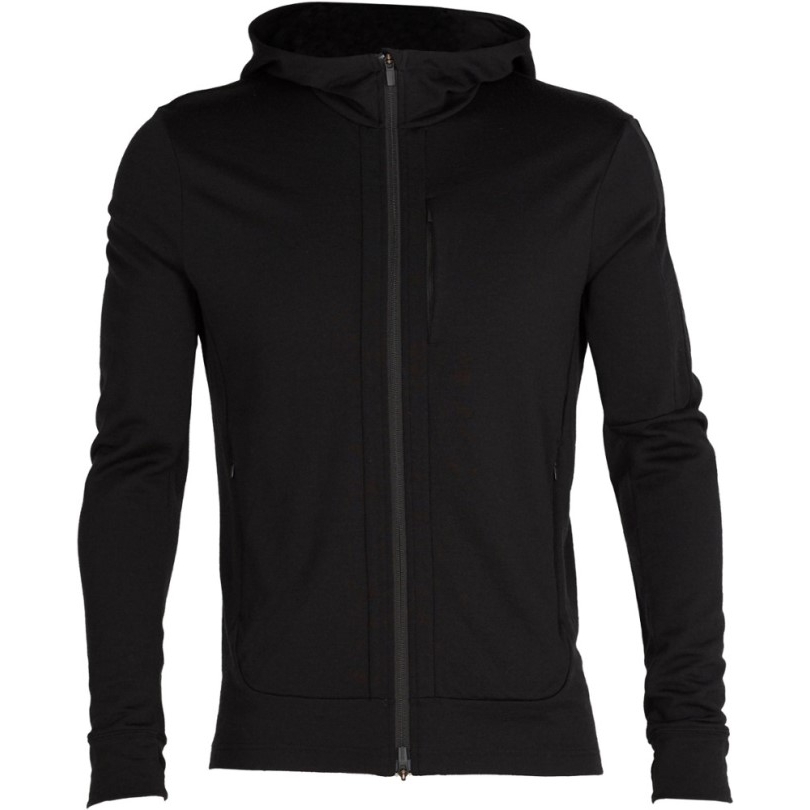 Icebreaker Quanten Iii Langarm Zip Hoodie Herren Schwarz Rei Coop