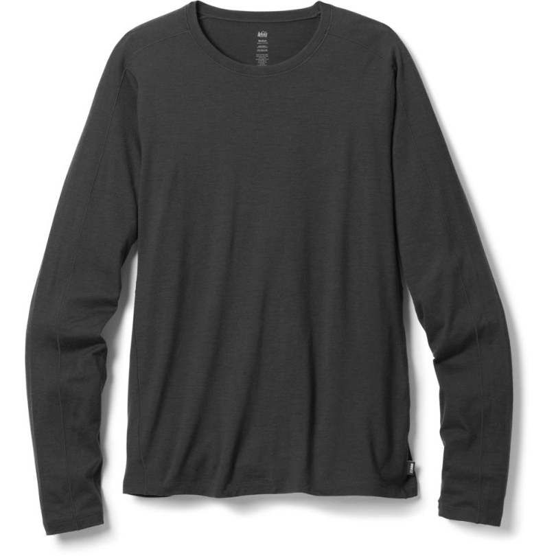 Schwarz Rei Coop Merino 185 Langärmliges Baselayer Top Herren