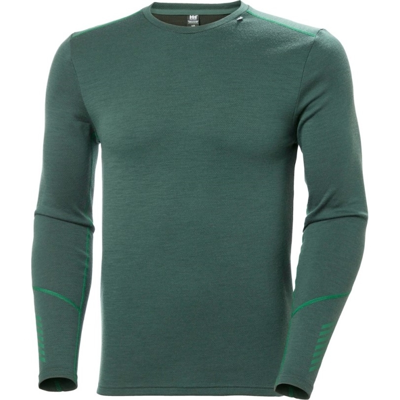 Darkest Spruce Helly Hansen Lifa Merino Midweight Crew Base Layer Top Herren Rei Co-op