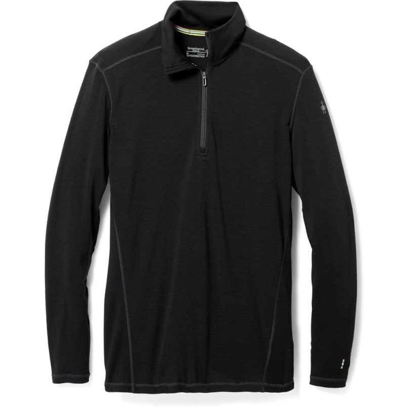 Black Rei Coop Smartwool Classic Thermal Merino Unterhemd Mit Viertelreißverschluss Herren