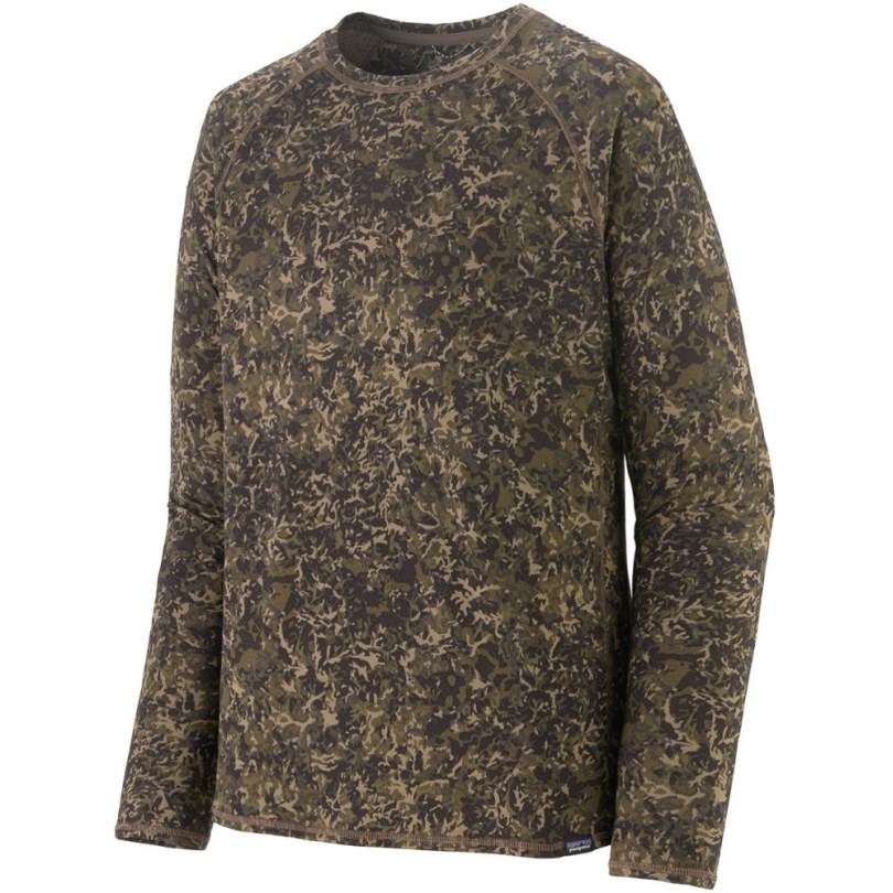 Braunes Patagonia Capilene Midweight Crew Base Layer Top Herren Rei Co-op
