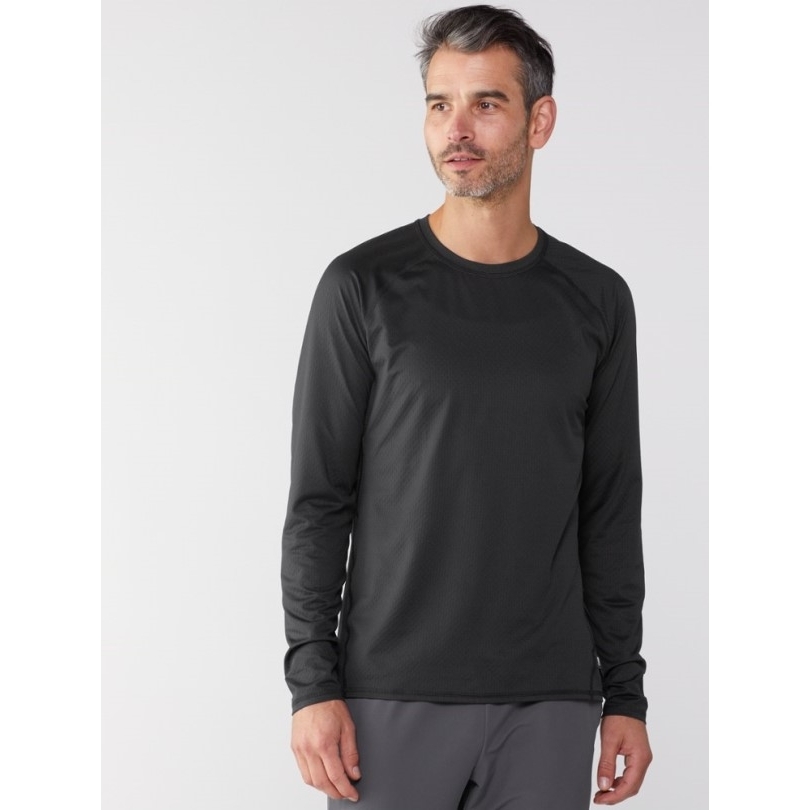 Black Rei Coop Leichtes Langärmliges Baselayer-Crew-Top Für Herren