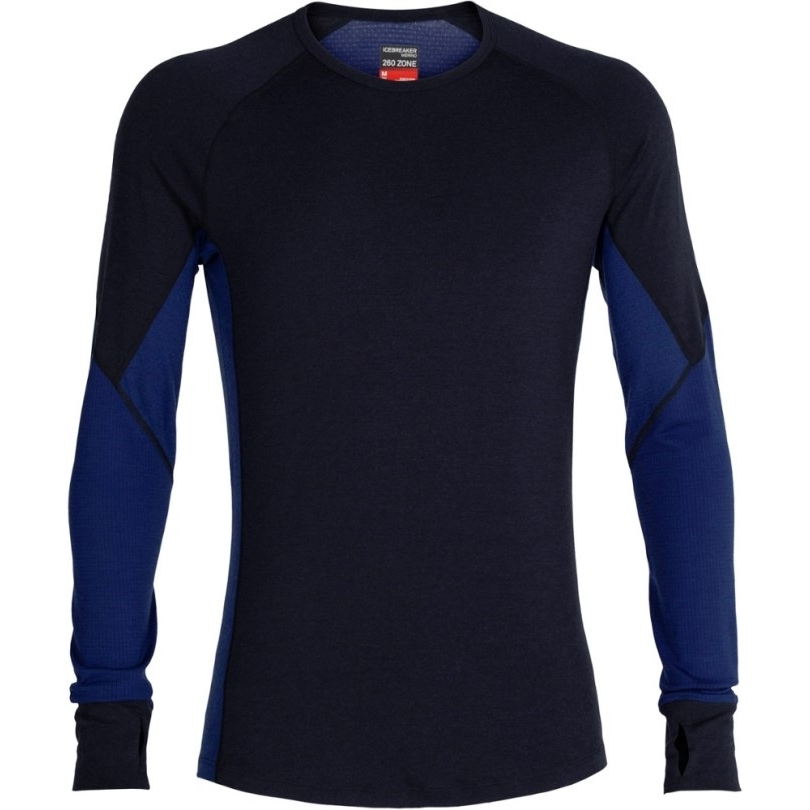 Rei Coop Navy Icebreaker 260 Zone Crew Basisschicht Top Herren