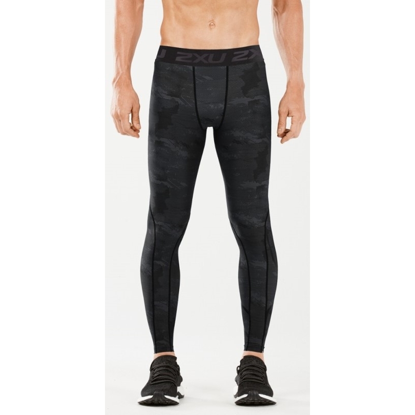 Rei Coop 2xu Print Beschleunigen Kompressionsstrumpfhose Herren Asphalt Charcoal