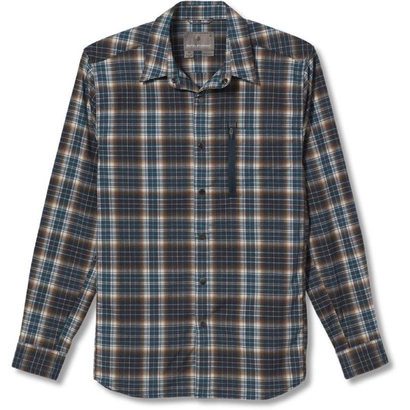 Royal Robbins Thermotech Ren Kariertes Hemd Herren Marine Rei Coop