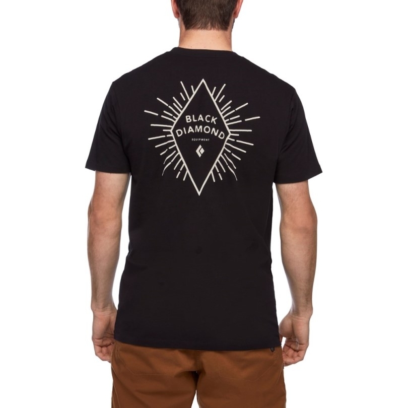 Schwarzes Rei Coop Schwarzes Diamantstrahlentaschen-t-shirt Herren