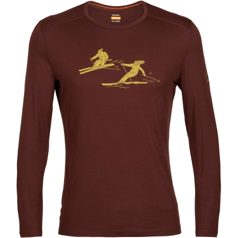 Espresso Icebreaker Merino 200 Oasis Langarm Crewe Last Run Top Herren Rei Coop