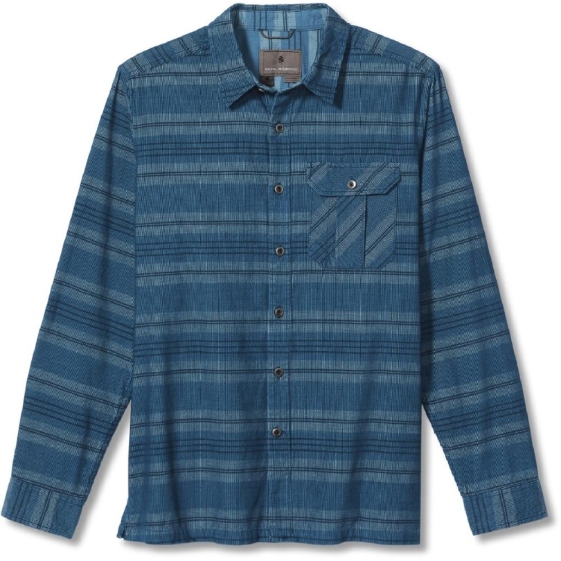 Rei Coop Blau Royal Robbins Langärmliges Hemd Aus Bio-baumwolle Mit Verdeckten Kordstreifen