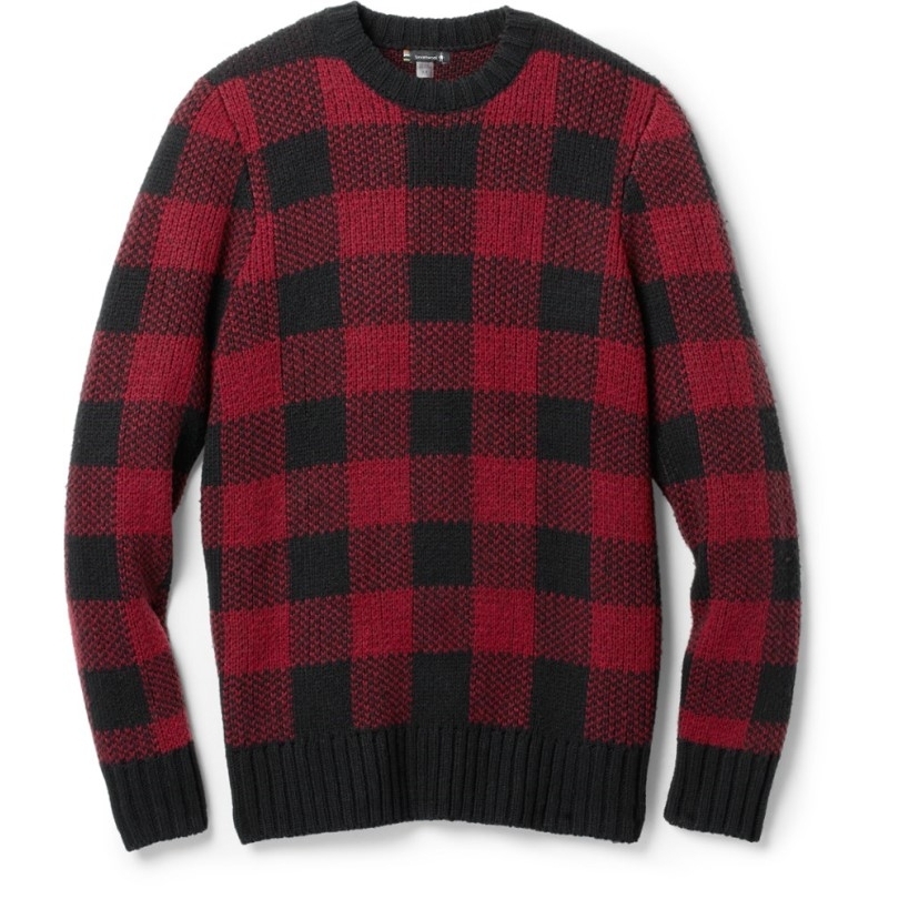 Roter Smartwool Kuscheliger Lodge Buff Karierter Pullover Herren Rei Coop
