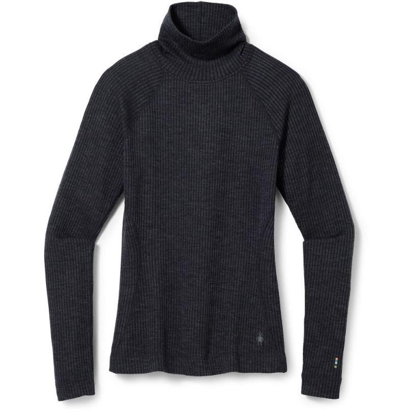 Rei Coop Charcoal Smartwool Thermal Merino Ripp Rollkragen Unterwäsche Top Damen
