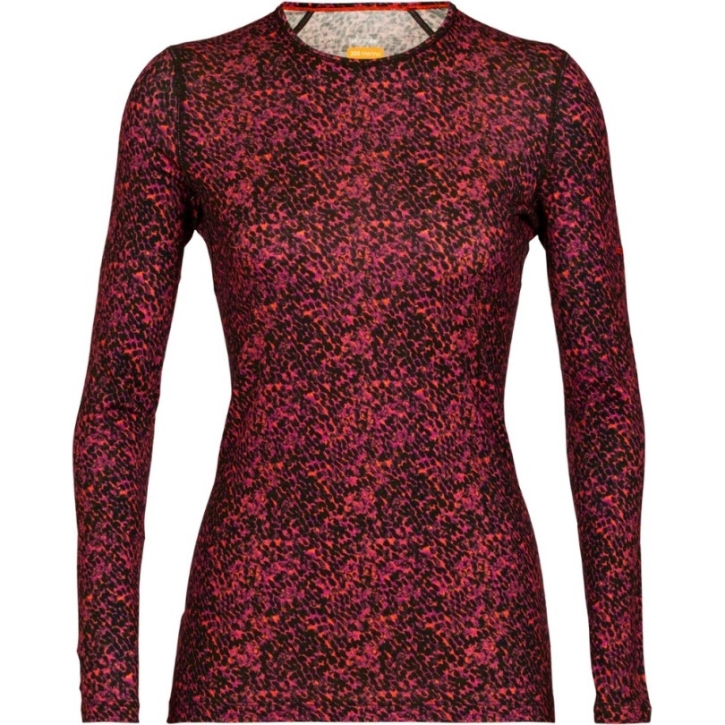 Rei Coop Black Icebreaker 200 Oasis Langarm-crew-flechten-baselayer-oberteil Damen