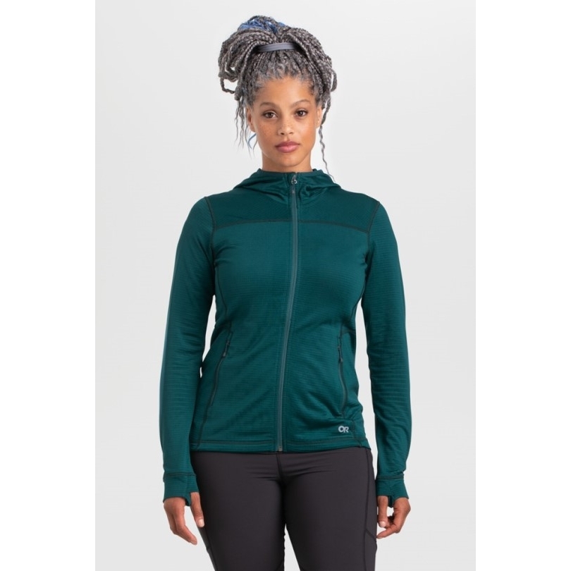 Outdoor Research Vigor Fleece-Hoodie Mit Durchgehendem Reißverschluss Damen Treeline Rei Co-op