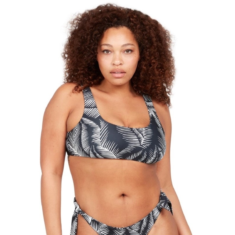 Volcom Stay Or Leaf Back Tie Badeanzugoberteil Damen Rei Coop Schwarz