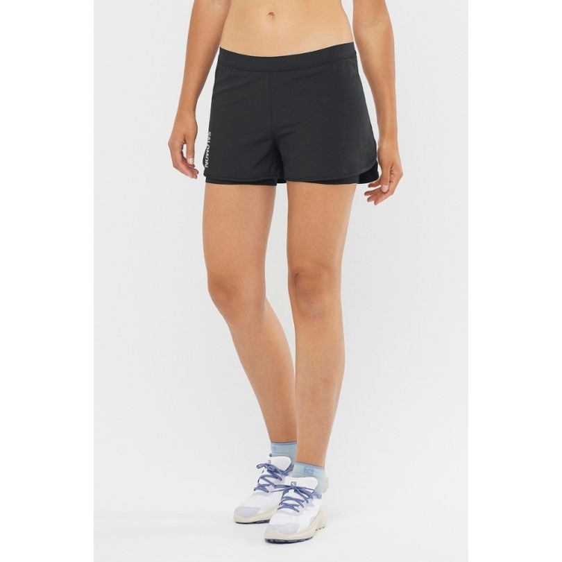 Salomon Cross 2 In 1 Shorts Damen Schwarz Rei Co-op