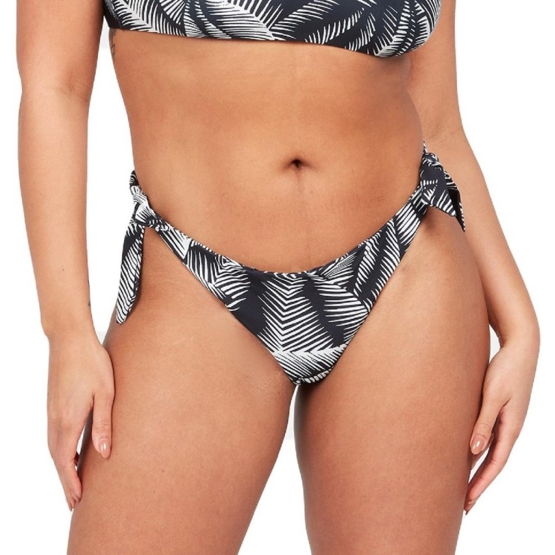 Schwarz Rei Coop Volcom Stay Or Leaf Badeanzugunterteil Mit Seitenbindung Damen
