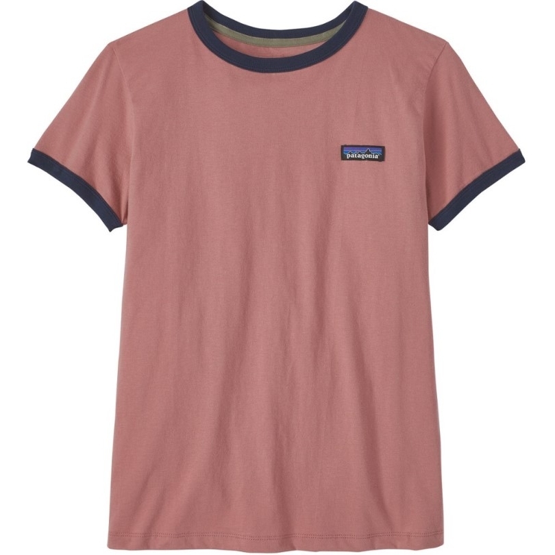 Rei Co-op Patagonia P-6 Label Bio Ringer T-shirt Damen Pink