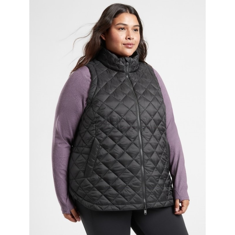 Black Rei Coop Athleta Flüstern Federlose Isolierte Weste Damen Plus Größen
