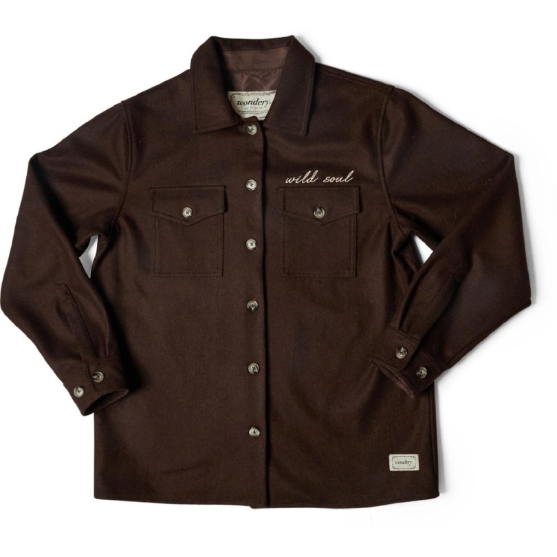 Rei Coop Braun Wondery Wild Soul Besticktes Flanellhemd Damen