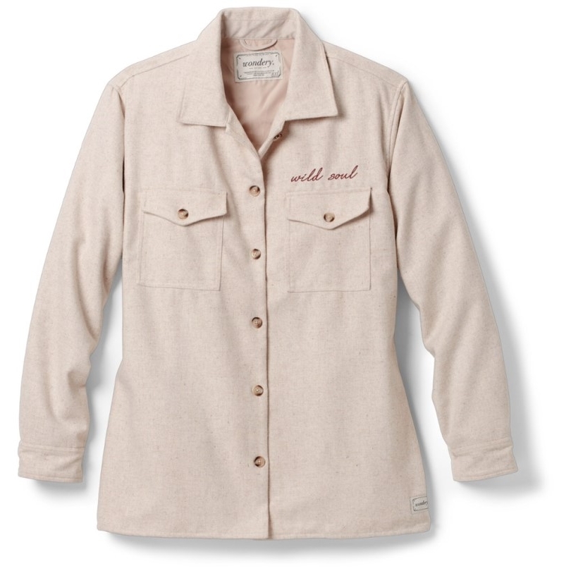 Rei Coop Wondery Wild Soul Besticktes Flanellhemd Damen Creme