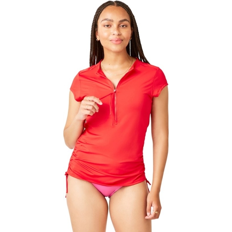 Rei Coop Hot Red Carve Entwirft Dawson Rashguard Damen