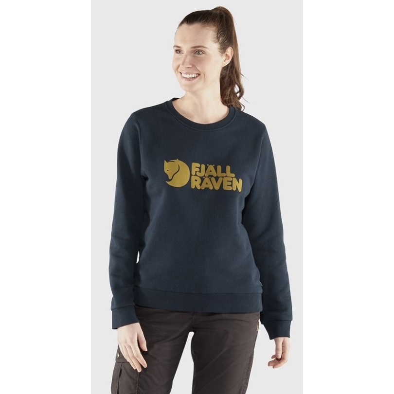 Dunkelblauer Pullover Mit Fjällräven-logo Damen Rei Co-op