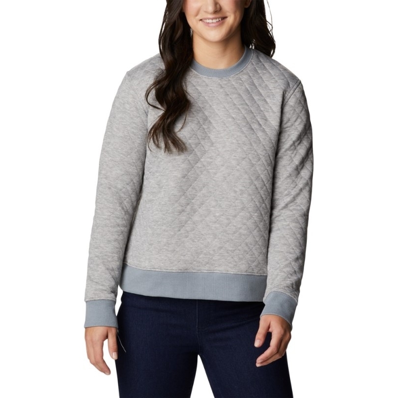 Grau Rei Coop Columbia Lodge Gestepptes Rundhals-Sweatshirt Damen